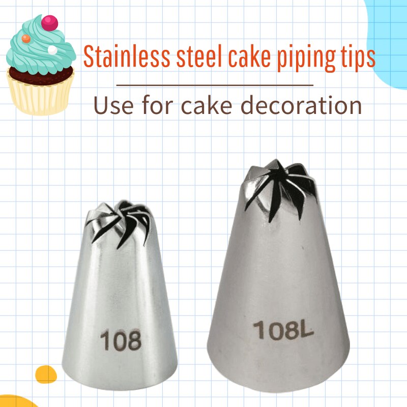 Rvs Cake Piping Nozzles Russische Piping Tips 108L 108 Voor Kiezen