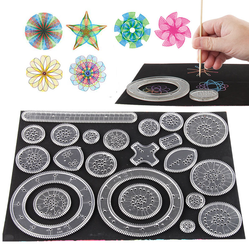 Kit de manualidades con de espirógrafo para niños, diseños increíbles clásicos, juego de papel mágico para rascar, juguetes de dibujo, 10-33 Uds.