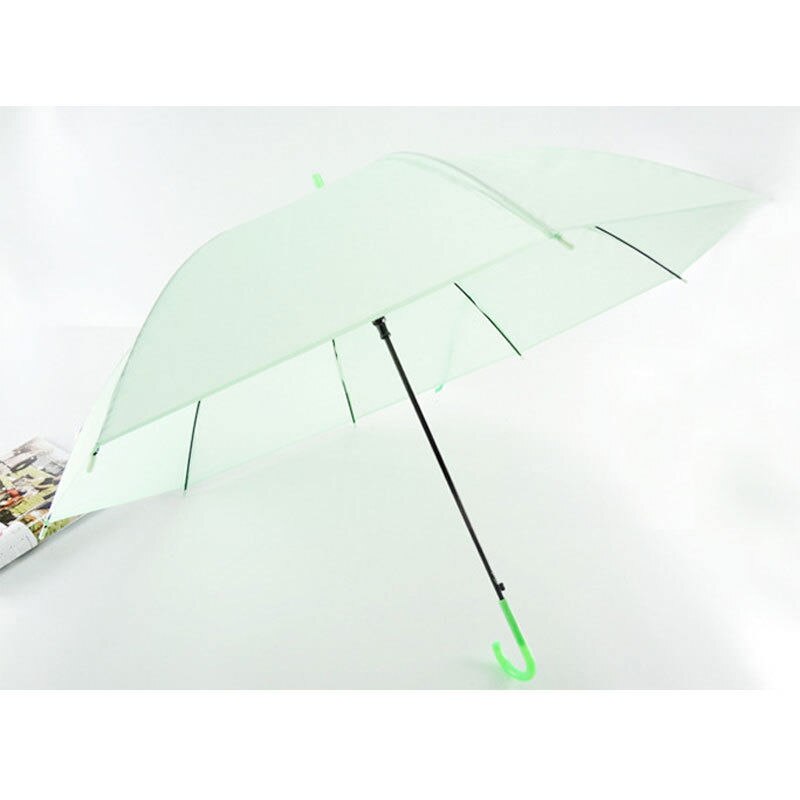 Kleurrijke Transparant Clear Paraplu Lange Steel Automatische Regen Paraplu Dome Wedding Party Favor Waterdichte
