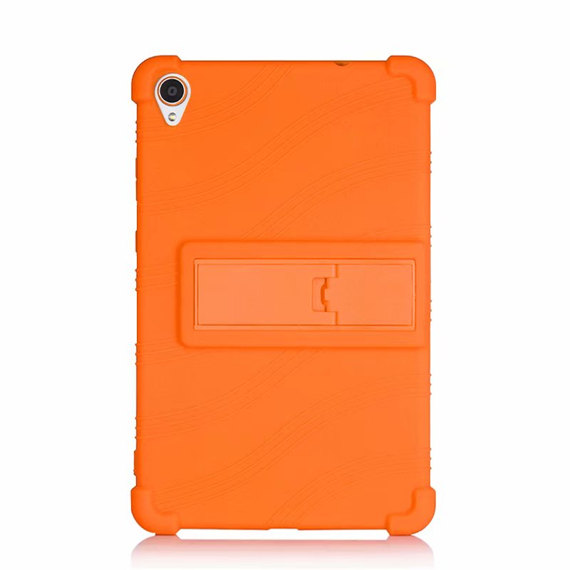 Siliconen Case Voor Lenovo Tab M8 Hd Tb-8505 8505F Shock Proof Cover M8 Fhd Tb-8705 8705X standhouder: Oranje
