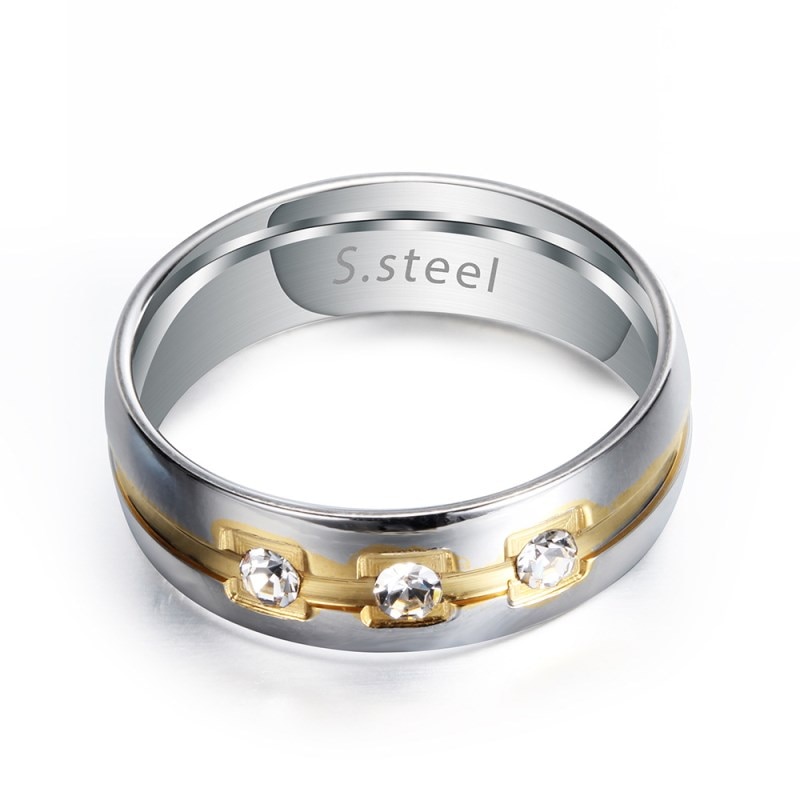 Titanium Stalen Ring Crystal Van Oostenrijkse Glad En Comfortabel Binnenste Gat Fit Vrouwen En Man Voor party