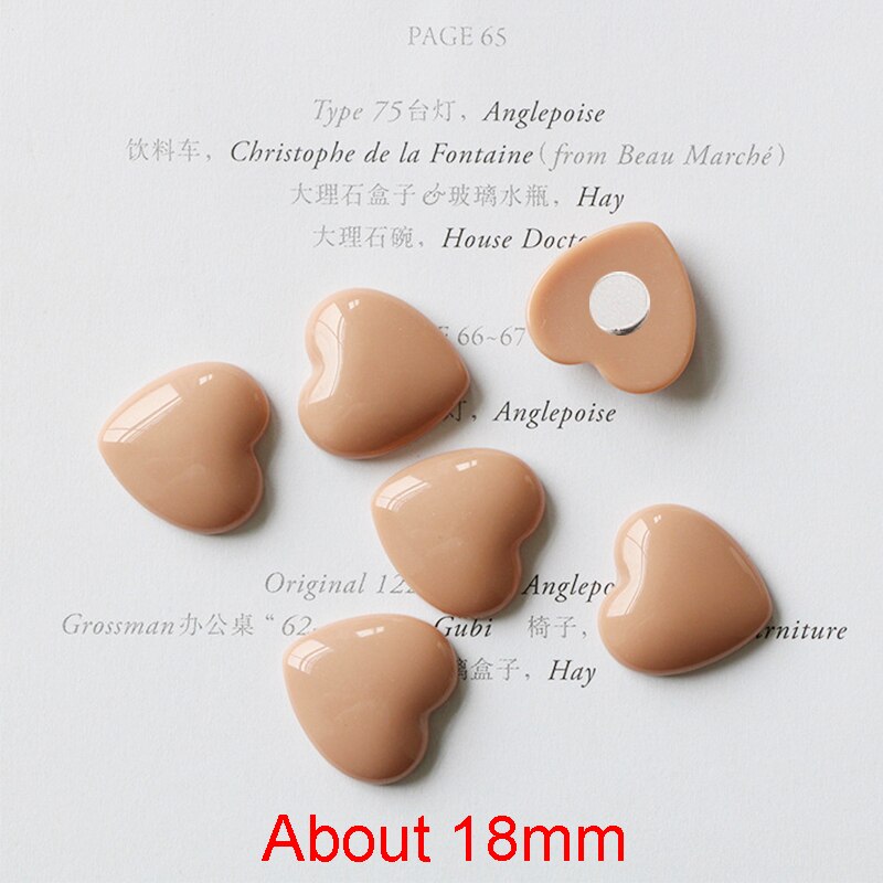 10PCS kleine koelkast magneet liefde hart leuke mini magneten 18mm magnetische Stickers voor koelkast en kantoor Whiteboard Home Decor: 10 PCS Apricot