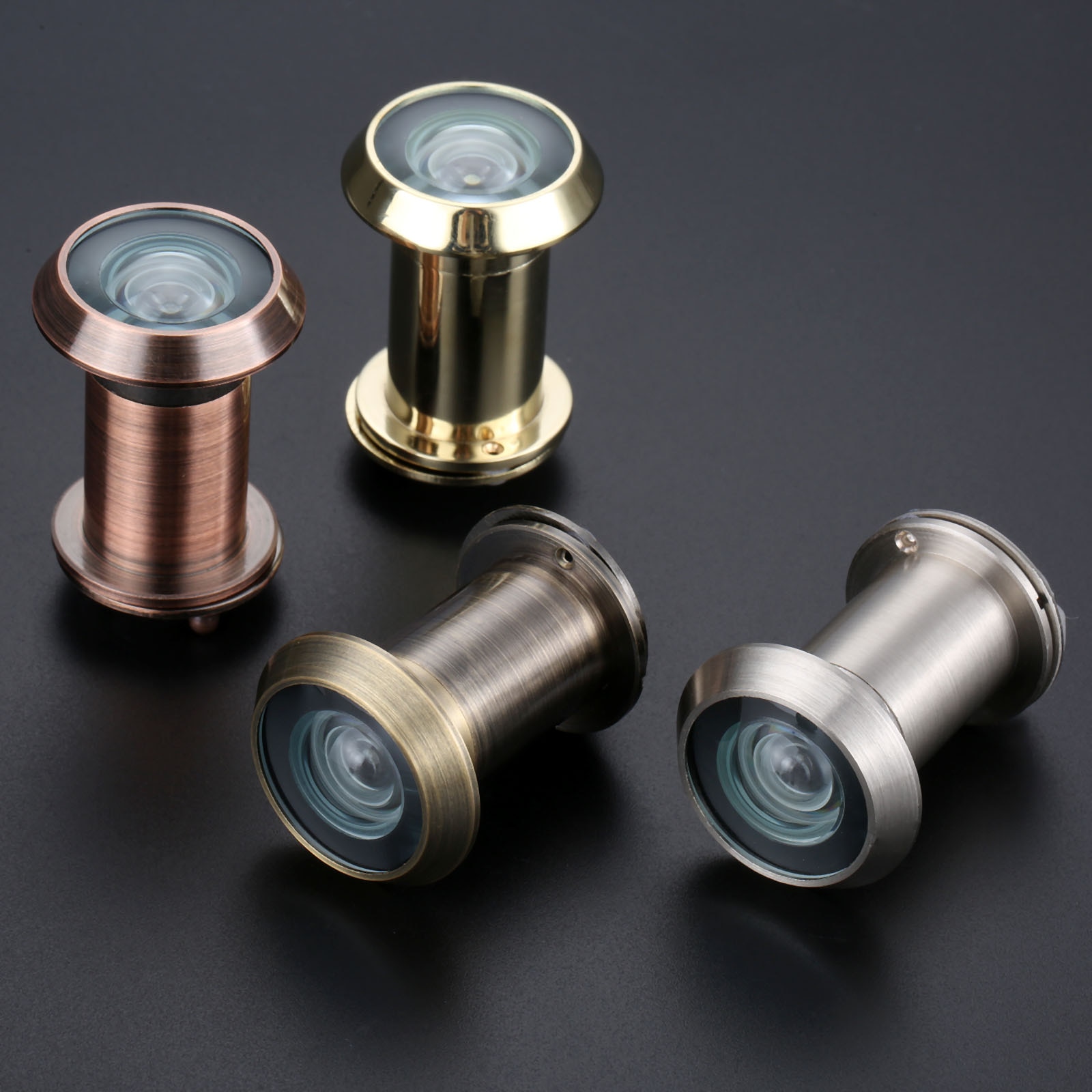 Dörrvisare 220 graders legering manipuleringsjusterbar hemsäkerhetskamera optisk glashus anti stöldöga video 16mm