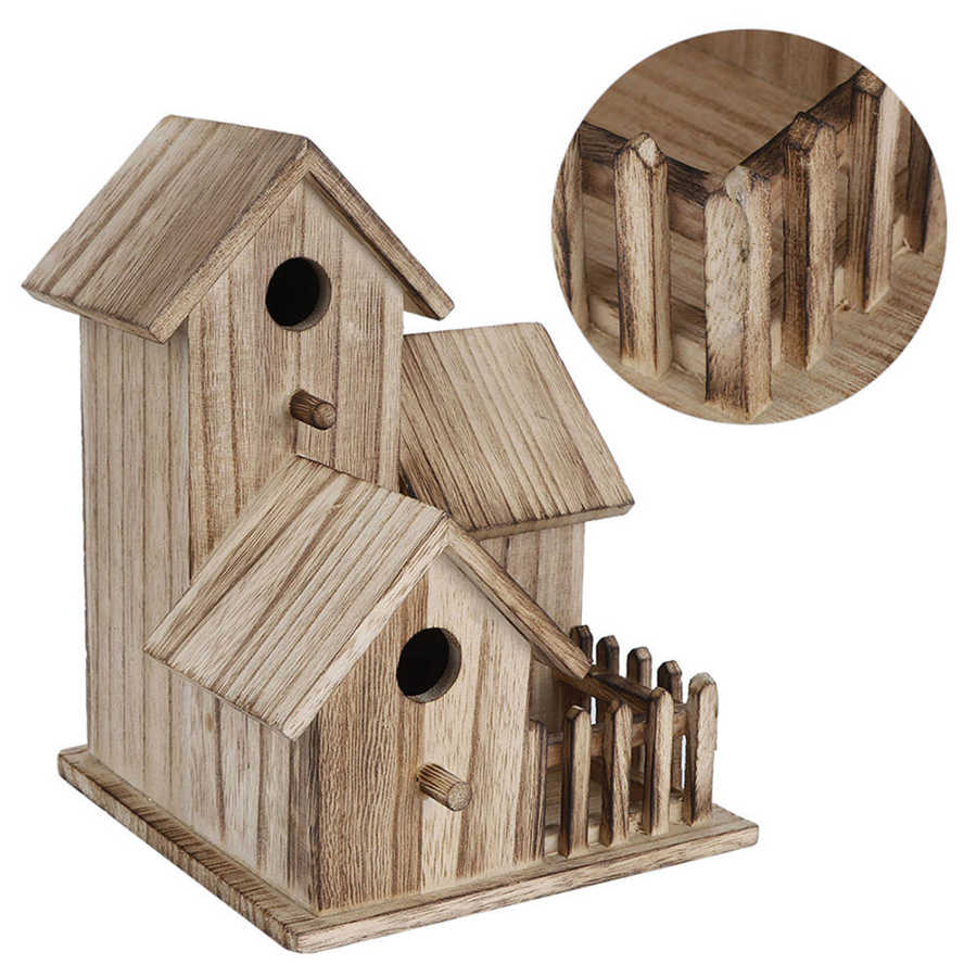 Cage à oiseaux en bois, petit abri d&#39;extérieur, nid d&#39;oiseau, fournitures de maison pour animaux de compagnie, décoration de la maison