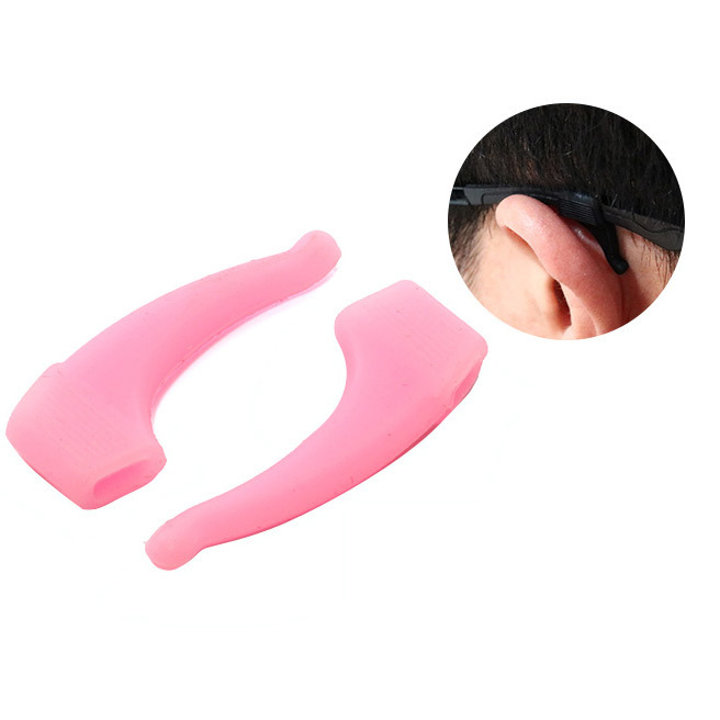 Crochet d'oreille antidérapant à la pour lunettes, accessoires pour lunettes, poignée en Silicone, pointe de la tempe, poignée pour lunettes: pink