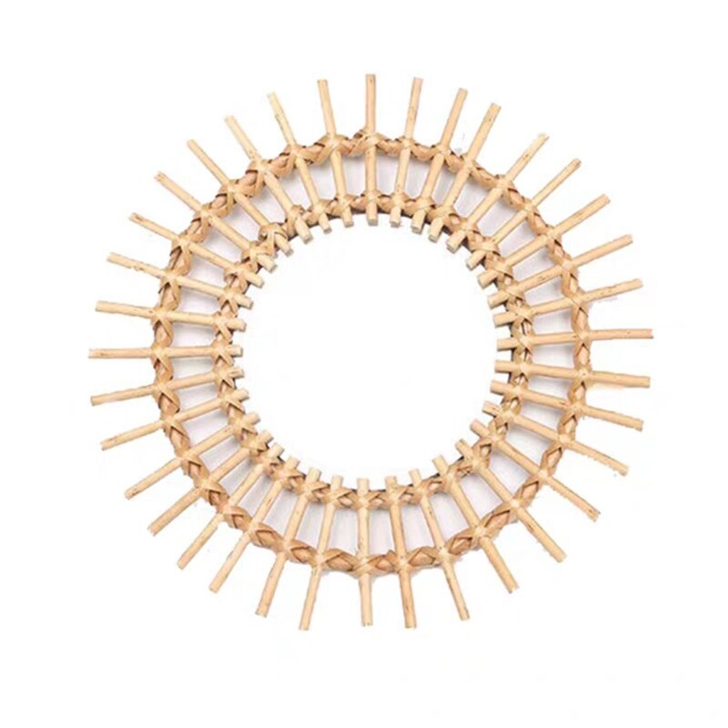 Rotan Innovatieve Art Decoratie Ronde Make-Up Spiegel Dressing Badkamer Spiegels K43D
