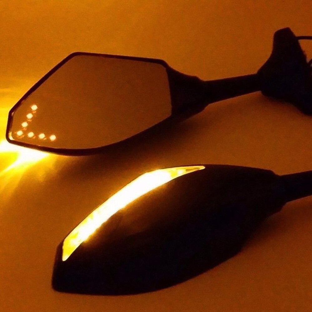 MOTORCYCLE LED TURN SIGNAL MIRRORS for KAWASAKI NINJA 6R 9R 650R 250R 636 YAMAHA YZF R1 R6 R6S/ SUZUKI GSXR 600 750 1000 KATANA