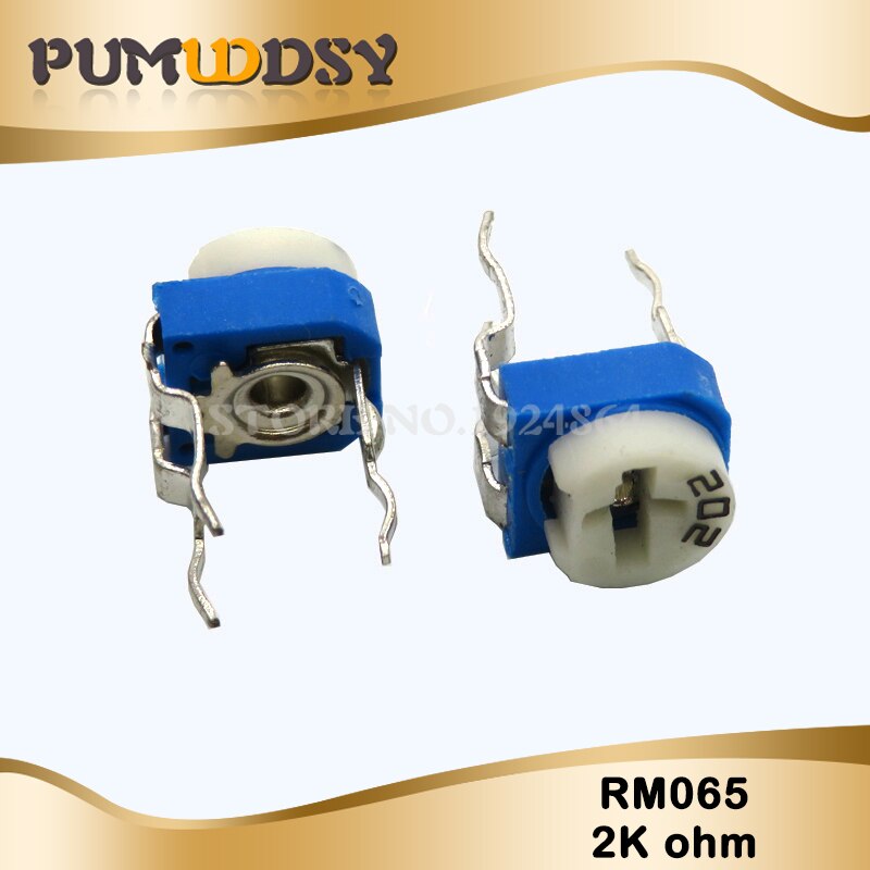 20 piezas RM065 RM-065 2K ohm 202 RM065-202 Trimpot Trimmer potenciómetro de resistencia variable
