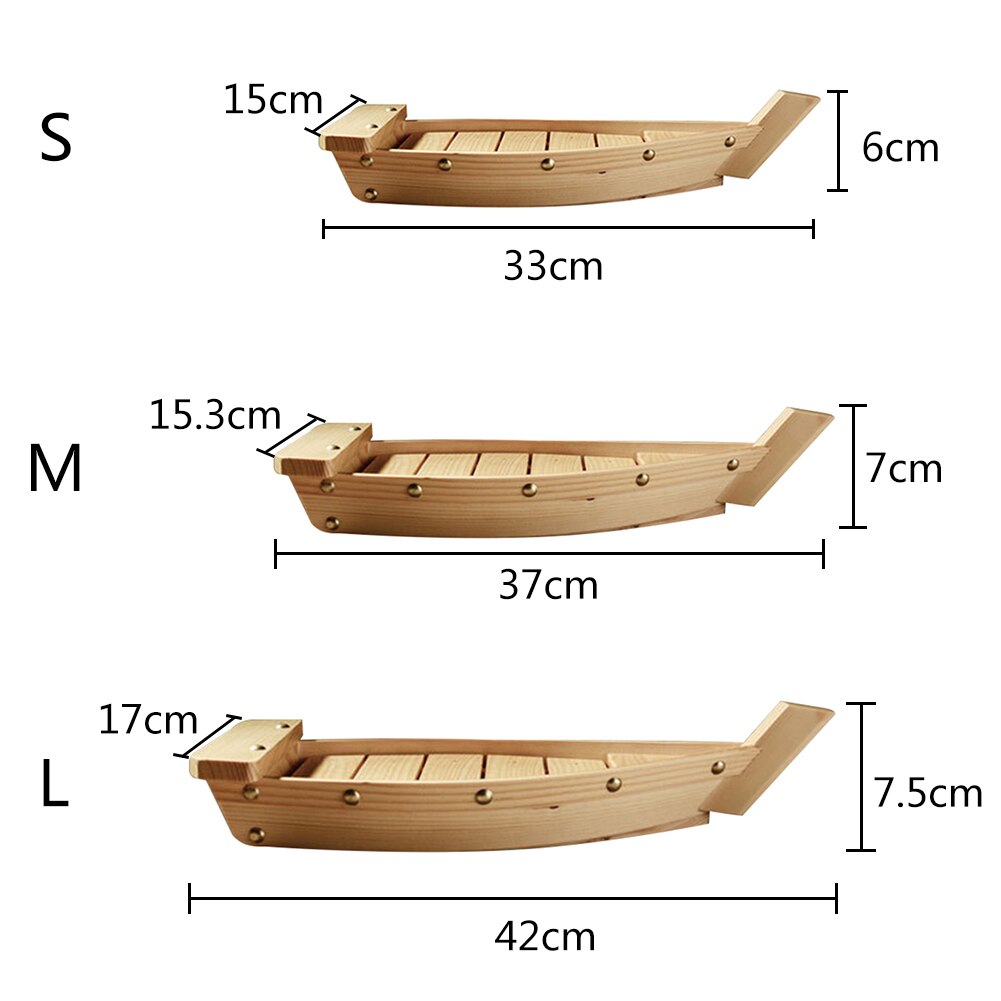 Plateau en forme de bateau en bois | En pin, plateau pour Sushi, Sashimi vaisselle de Cuisine, ornement de décoration pour Restaurant