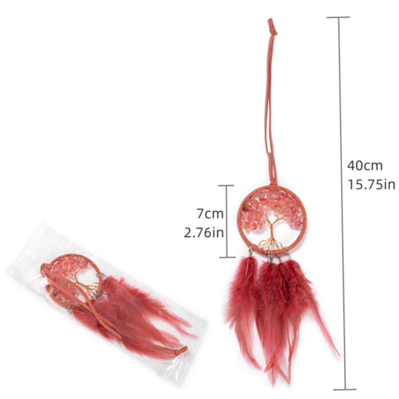 Cristalli Acchiappasole per auto Ornamenti appesi Pietre naturali artigianali Ghia Albero della vita Acchiappasogni Decorazioni per la casa nordica