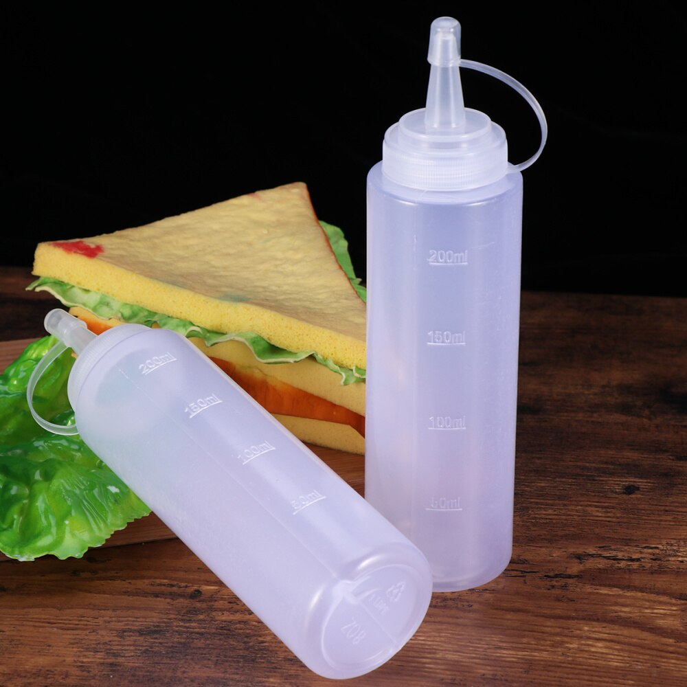 4 stk 230ml 8oz plastpresse sprut krydderflasker med lokk på hetten toppdispensere til ketchup sennepsauser ol