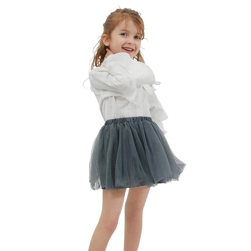 Filles tutu jupes pettijupes enfants ballet danse effectuer costume de fête enfant en bas âge jupe: dark grey / 90cm