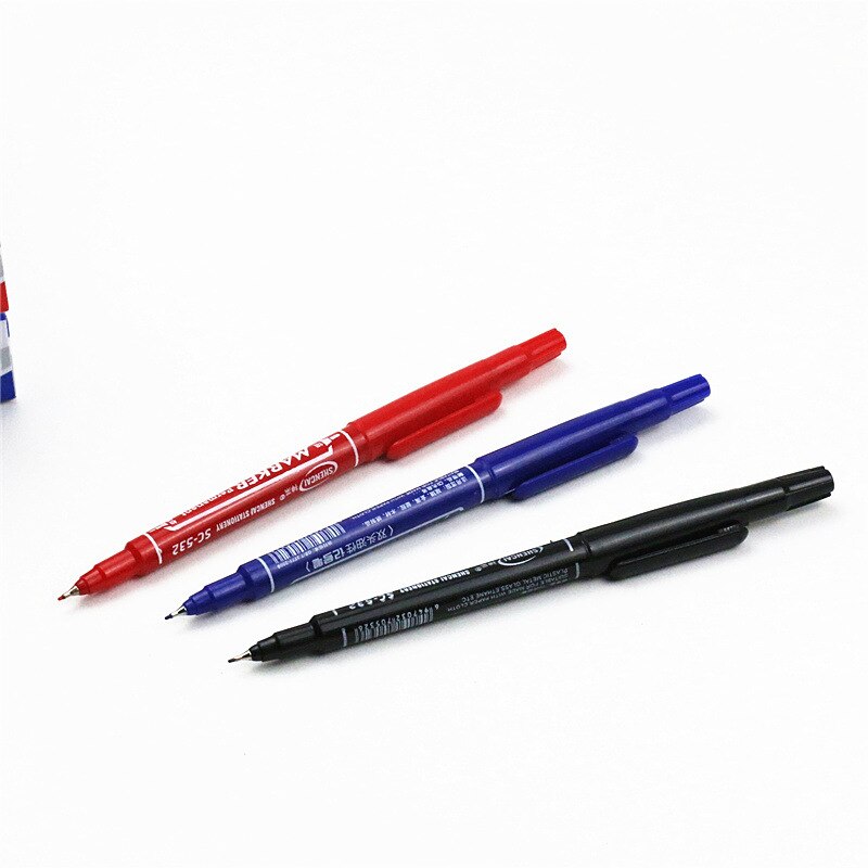 Rotuladores permanentes en 3 colores, bolígrafos de colores rojo, negro y azul para CD, cerámica, vidrio, tela de metal, herramientas de oficina, suministros escolares EB875, 10 Uds.