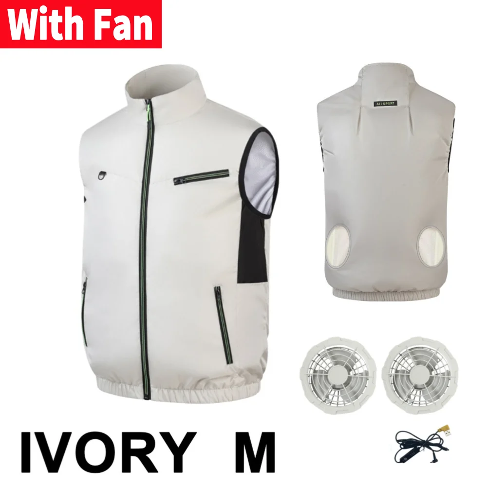 Koelvest Draagbare Koelventilator Vest Hittebestendige Airconditioning Kleding Koeling Voor Werknemers Zomer Kamperen Viskoeling