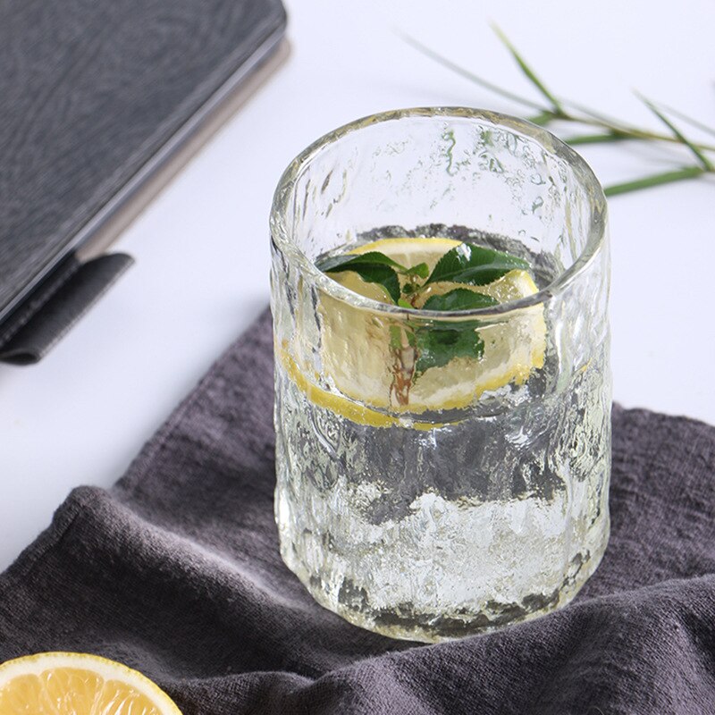 Nordisk stil högt borosilikatglas japanskt värmebeständigt glasbarkmönstermugg ölglas juicekopp whiskyglas 3 st/lot