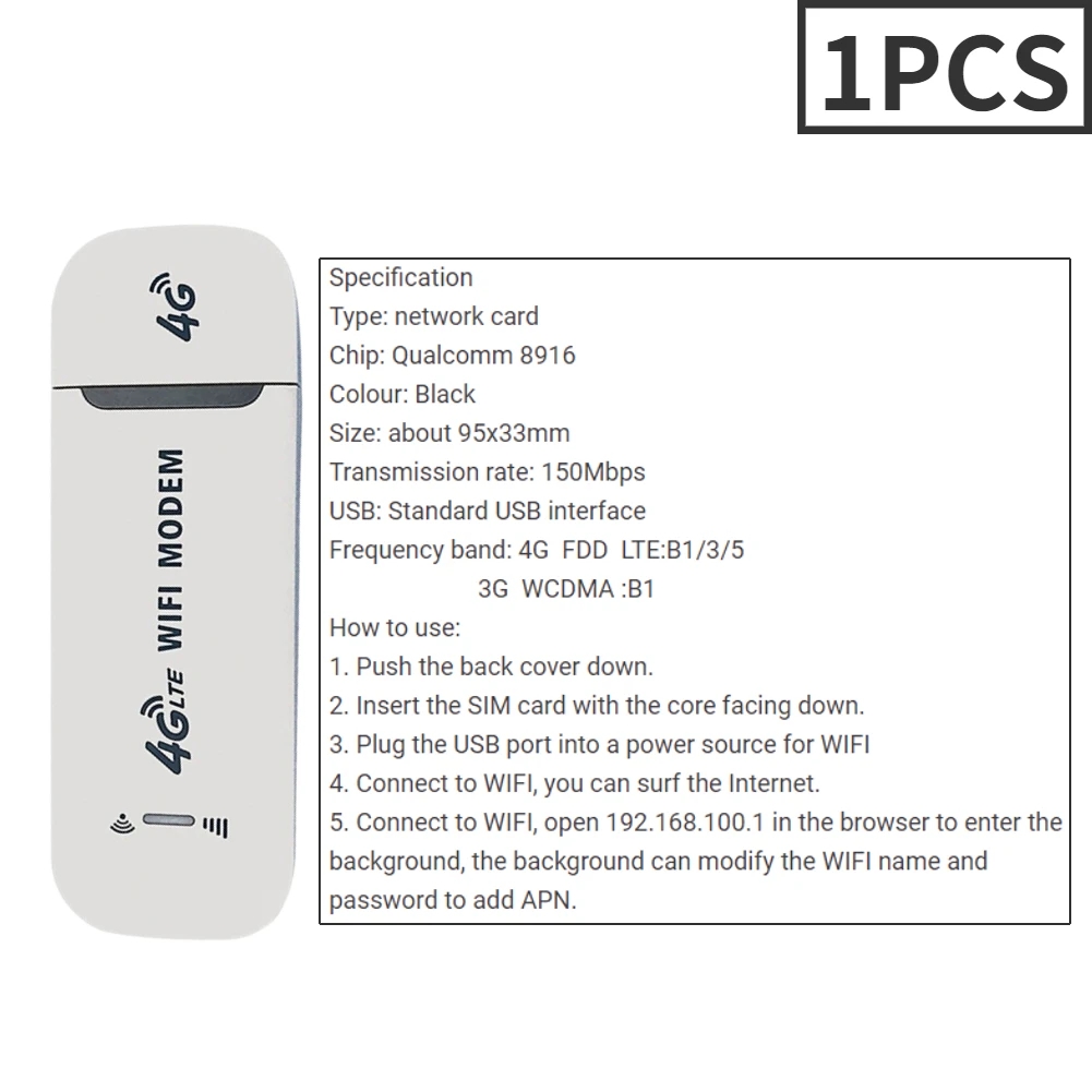 4g lte trådløs router usb-dongle 150 mbps modemstik mobilt bredbånd simkort trådløs wifi-adapter 4g- korts router hjemmekontor: Blå