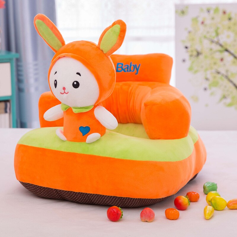 Alwaysme baby børn børn sæder sofa børn sækkestol baby børn børn legetøj uden pp bomuld fyldstof kun dække: Orange kanindæksel