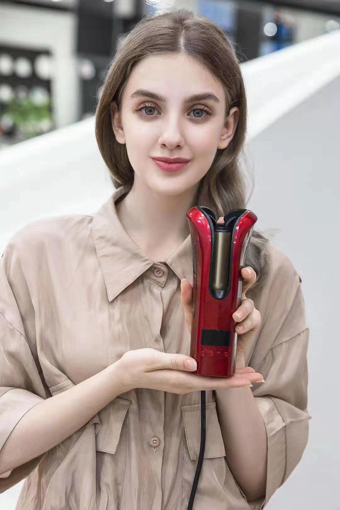 Fer à friser multifonctionnel en forme de Rose, outil de coiffure pour boucler les cheveux, avec écran LCD automatique