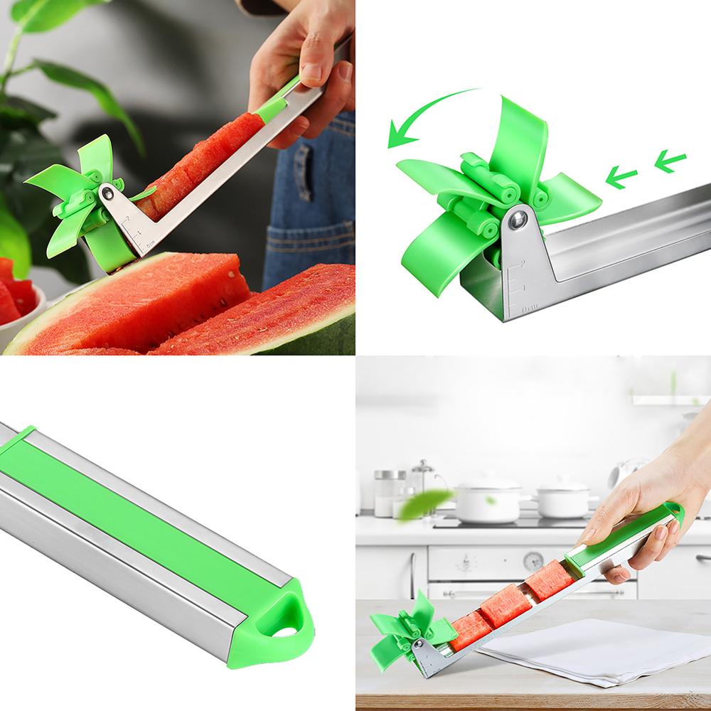 Watermelon Cutter Multi Melon Slicer Cutting Machine Stainless Steel Windmill Fruit Household Artifact Kitchen Tool