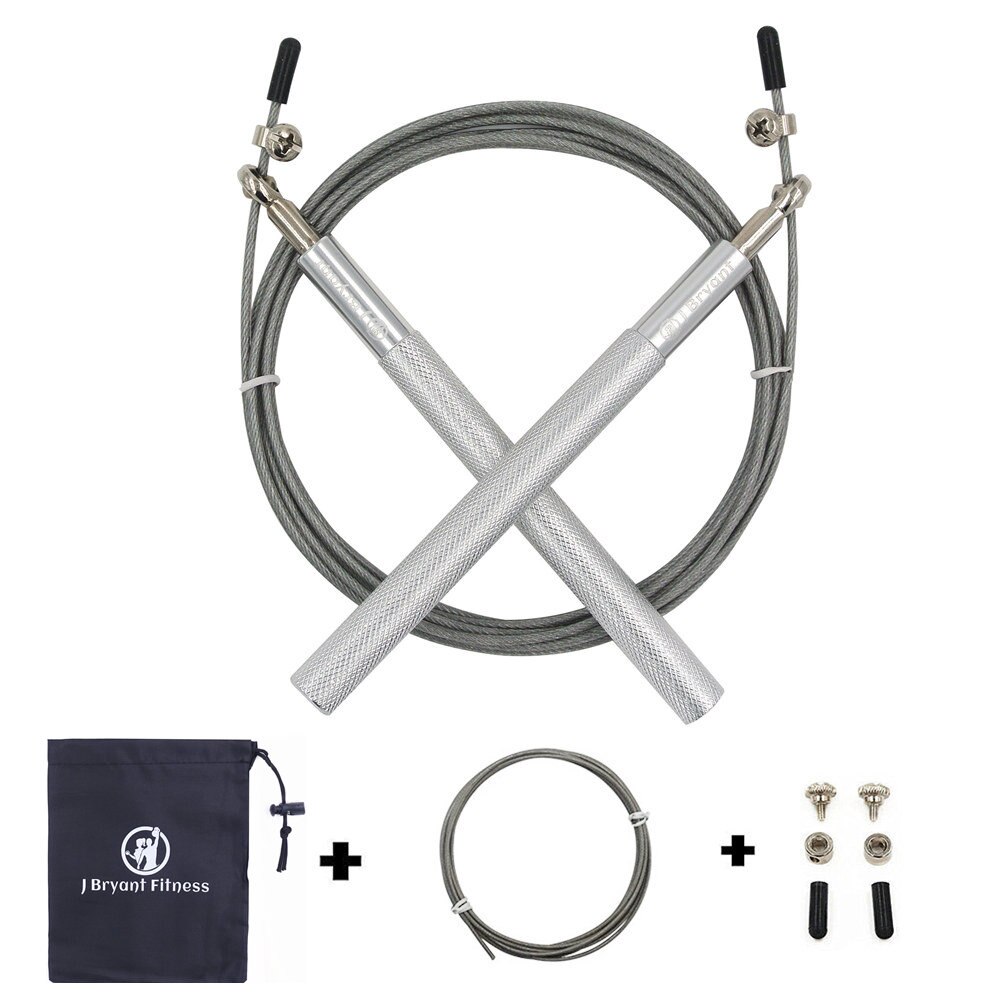 Fitness Metal Bearing Jumping Rope Crossfit Women Speed Rope MMA Boxing Home Gym Training Equipment Skipping: Silver