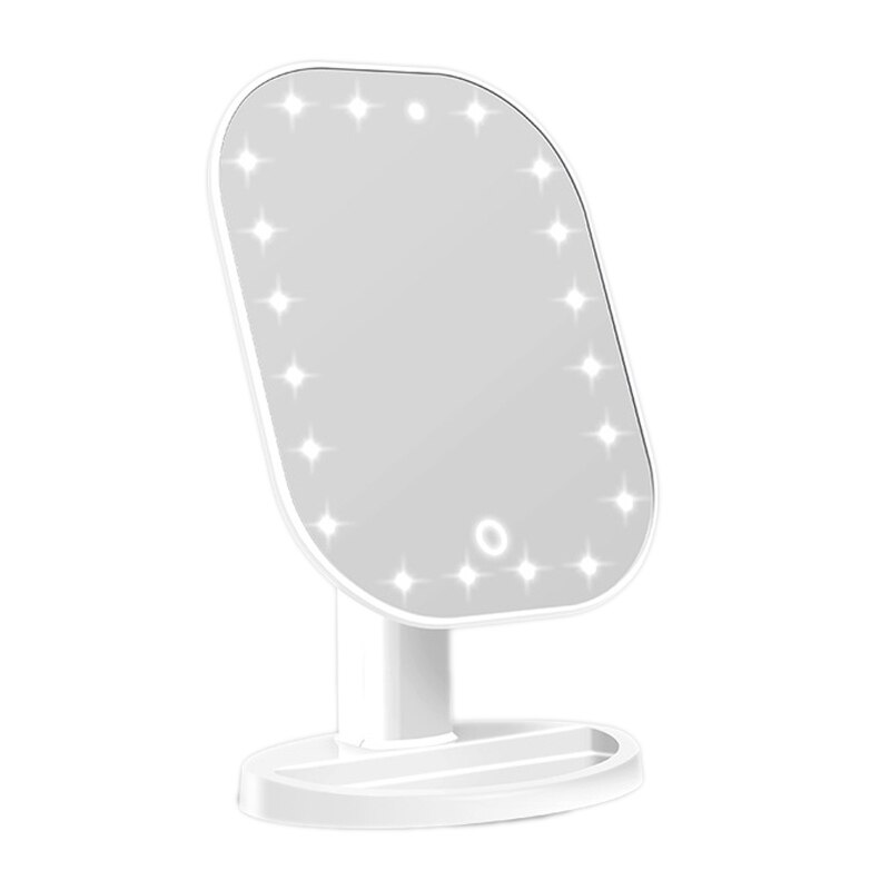 LED Mirror Touch Screen Makeup Mirror Vanity Mirror With 20 LED Lights 180 Degree Adjustable Table Luxury Make Up Mirror: White