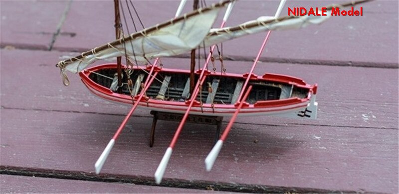 NIDALE model Scale 1/50 Double mast Fishing boat Whole ribbed sail boat model kits