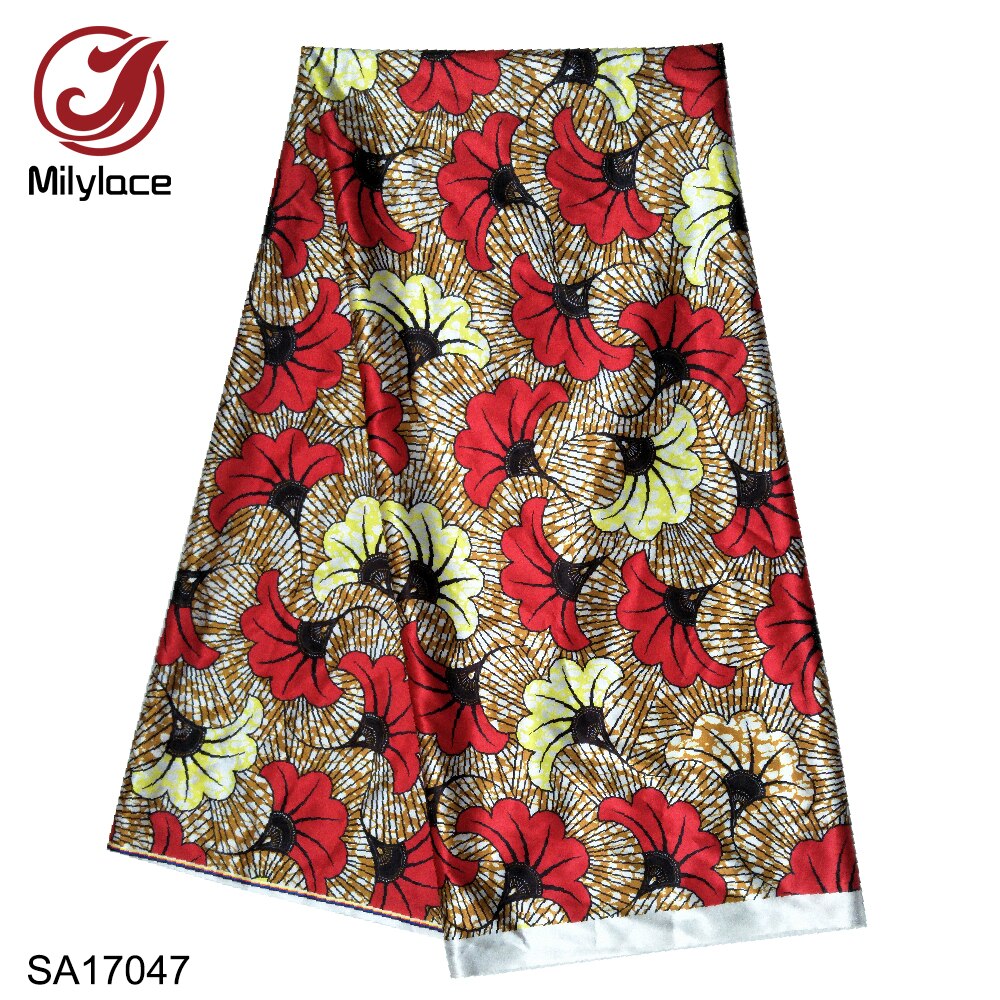 Milylace beliebte digitale gedruckt wachs muster satin stoff afrikanische digital gedruckt wachs muster satin stoff SA17050