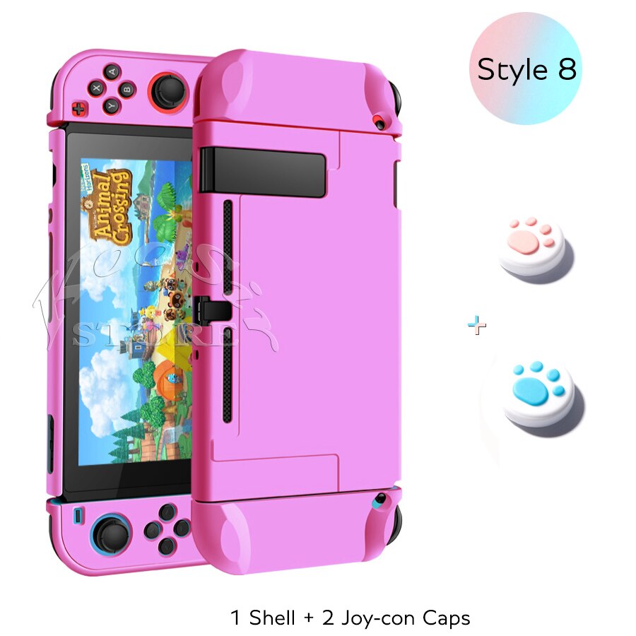 Funda desmontable bonita para Nintendo Switch, funda estilo bolso de piel dura con carcasa rosa para Nintendo Switch y Joy-con: Style 8