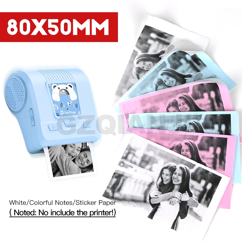 80mm 10 ans autocollant étiquette reçu papier thermique blanc ou coloré pour GZM8009 Peripage Mini poche Photo Notes imprimante