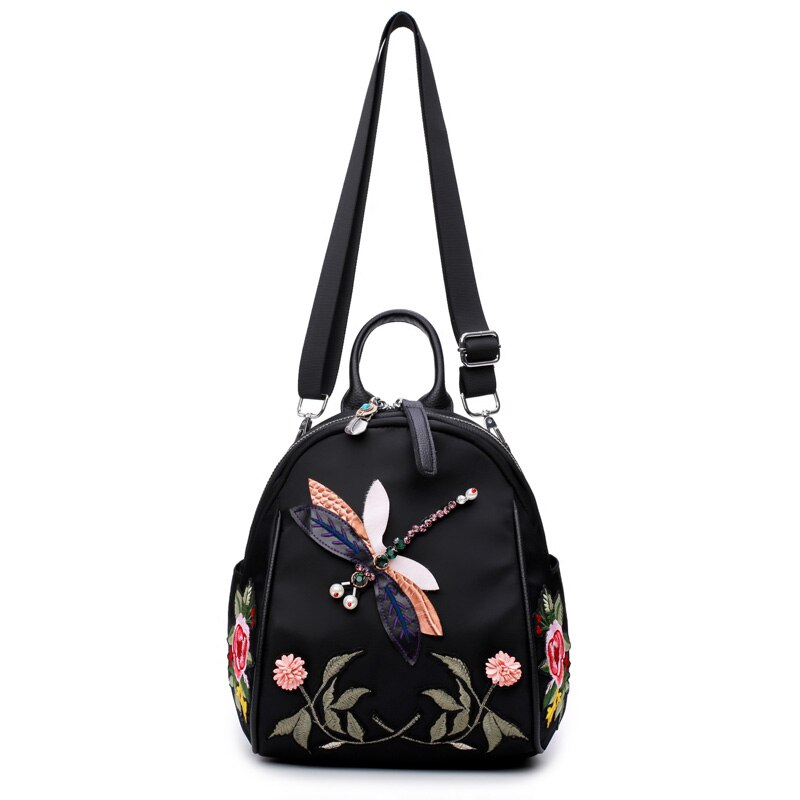 Bloemen Patroon Vrouwen Rugzak Duurzaam Nylon Rugzak Mooie Stijl Meisjes Winkelen School Rugzak