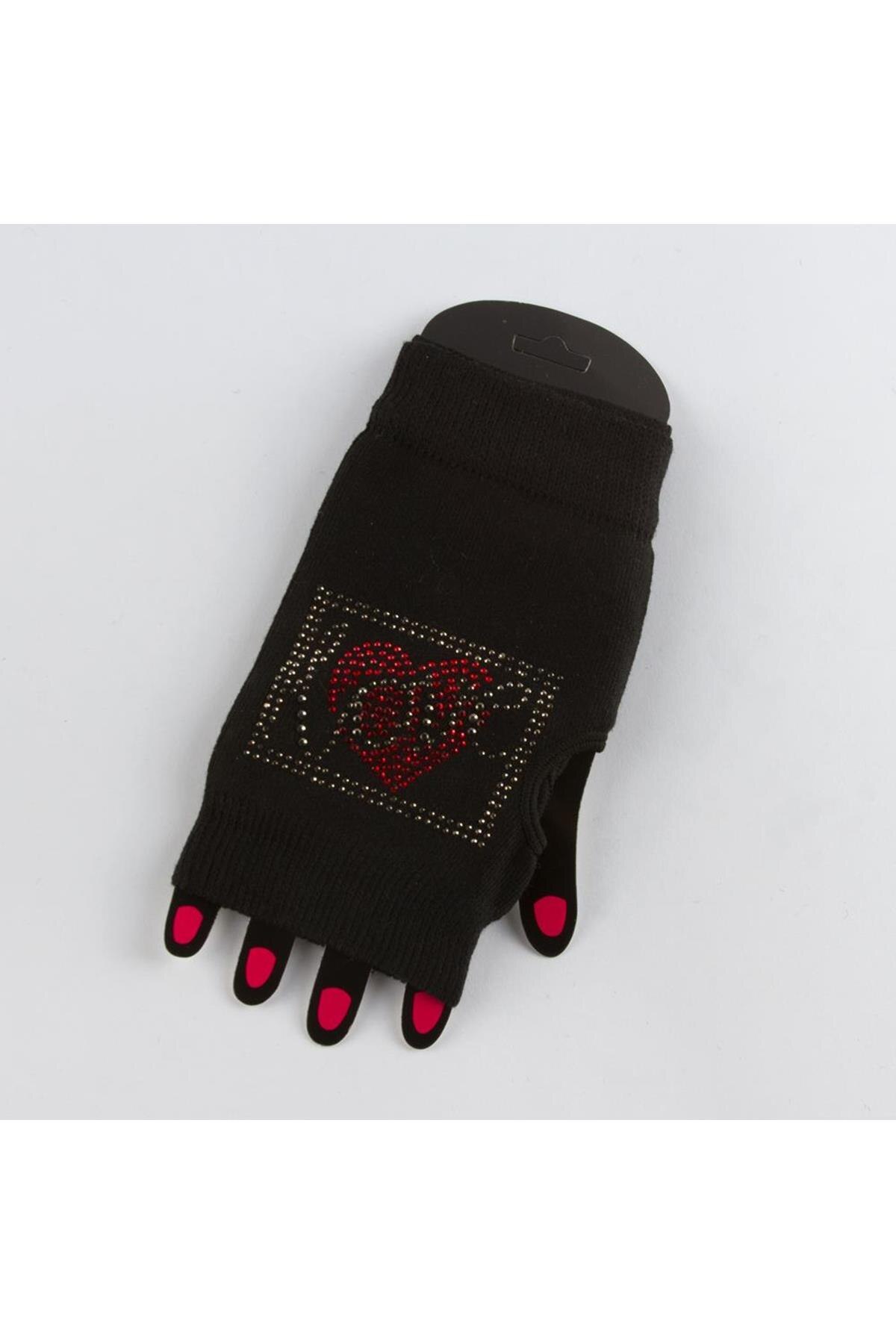 Liefde Dacht Half Handschoenen Kleur: Zwart Maat: Standaard