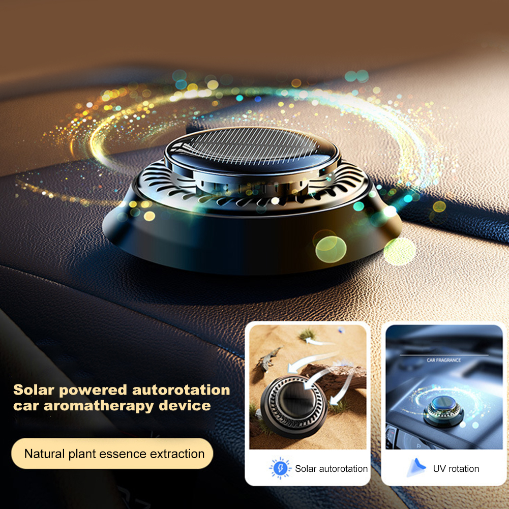 Zonne-auto luchtverfrisser Langdurige roterende auto Aromatherapie Auto etherische oliën Diffusers Ontgeurende interieuraccessoires