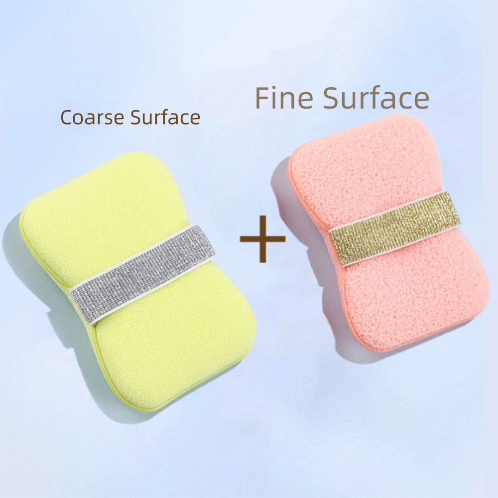 2PCS Thickened Exfoliating Soap Bag Sponge Material Comfortable Bath Foaming Sponge Soft Portable Soap Foaming Net Shower Use: green