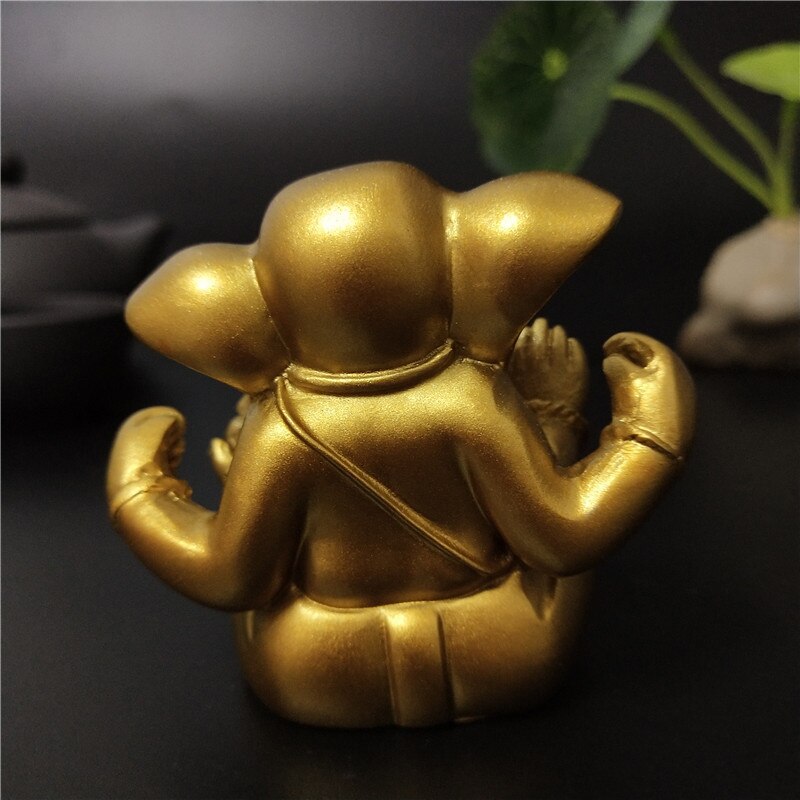 Gyllene elefant gud lord ganesha buddha staty indisk ganesh skulptur figurer ornament hem trädgård buddha dekoration statyer