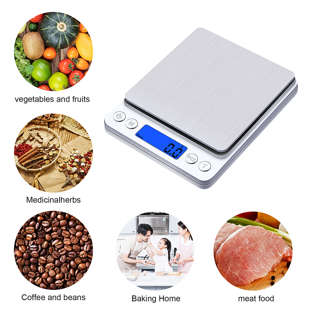 Kitchen Food Scale Fruit Vegetable Coffee Digital Scale Kitchen Weight LCD Display Precision For Jewelry Weighing Device 3kg/0.1