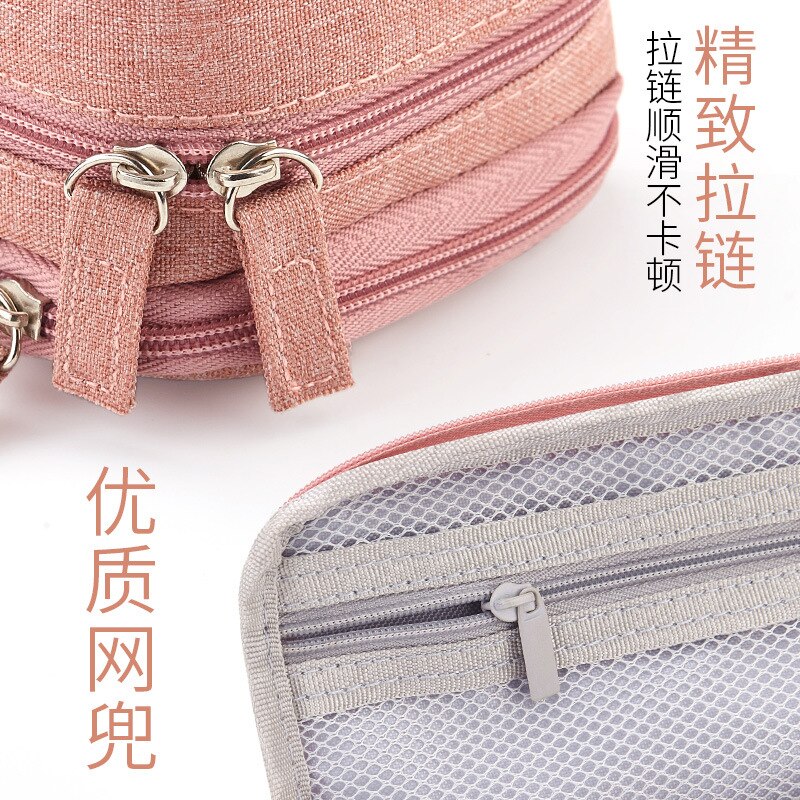 Trousse à stylos coréenne, étui pliable à deux couches, support en tissu pour téléphone, pochette de rangement pour papeterie bureau école