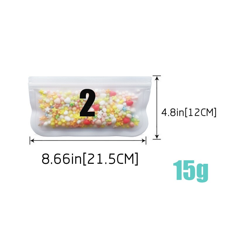 1pc peva silikone madopbevaringspose tyk genanvendelig frysepose lækagetæt top zip lock poser køkken organizer frisk opbevaringstaske: 21.5 x 12cm 15g