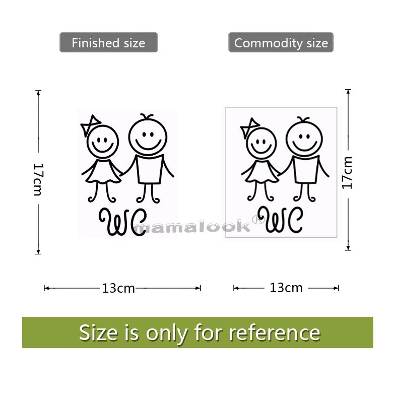 Cartoon man woman Bathroom Decor Vinyl Decals Waterproof Door Sign stickers Toilet Sign