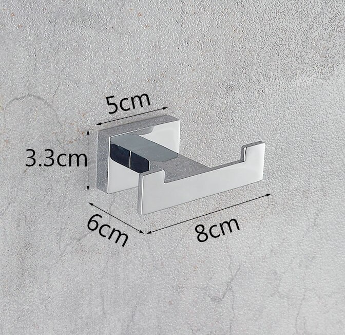 Chrome Polished Stainless Steel Single Robe Hook Wall Mounted Towel Hook Clothes Hook Bathroom Hardware: P style