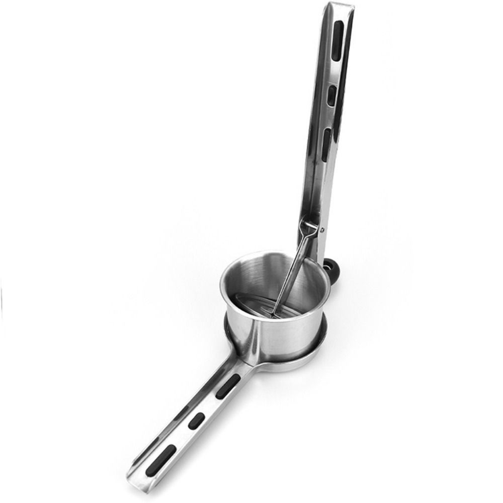 Nerezový mačkadlo na zemiaky, manuálna silikónová rukoväť, lis na zemiaky s 3 vymeniteľnými diskami, odšťavovač