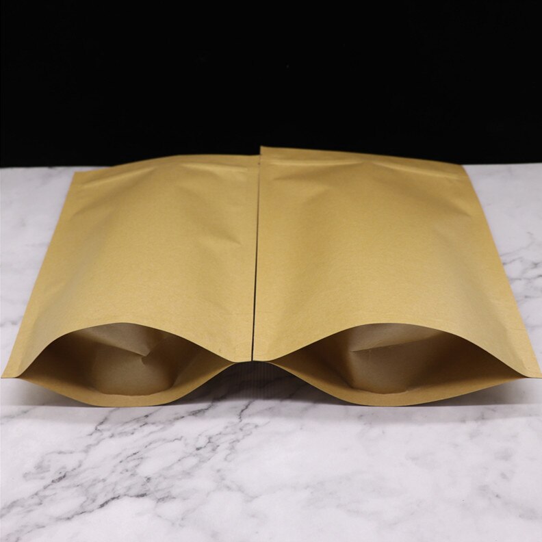10 stuks/lot kraft papieren zakken gedroogd voedsel fruit thee verpakking zakjes koffie zaden snoep hoge afdichting rits sta b