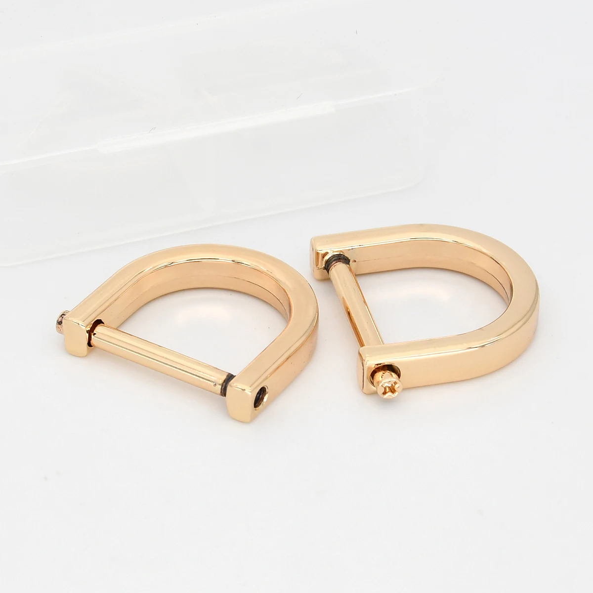 2pcs Metal D Ring Detachable Dee Rins Buckle Removable Shackle Clasp for Leather Craft Bag Strap Parts Pet Collar Accessories: 7# / Gold
