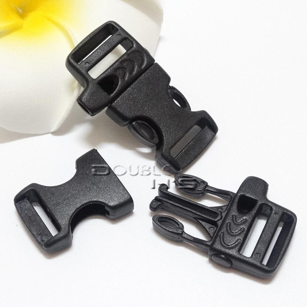 5 stks/partij 5/8 "(15mm) Emergency Side Release Whistle Gespen Paracord Armband