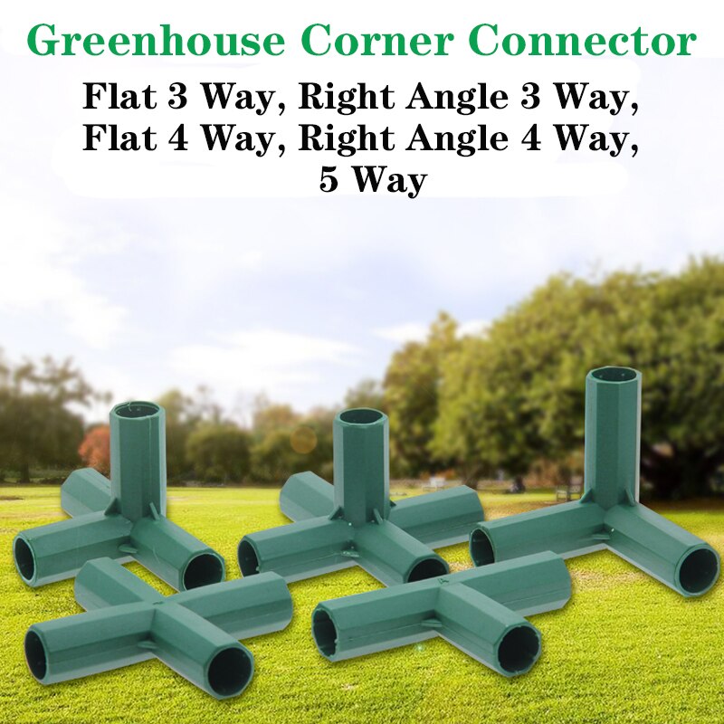4pcs 16mm Corner Connector Fencing Pipe Joint Supports Garden Framework 3 4 5 Ways Cages Awning Pole Greenhouse Plant Stakes