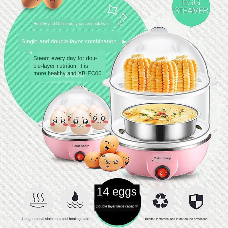 Micro-ondes oeuf vapeur oeuf chaudière mini mise hors tension automatique oeuf cuiseur ménage acier inoxydable petit déjeuner oeuf micro-ondes