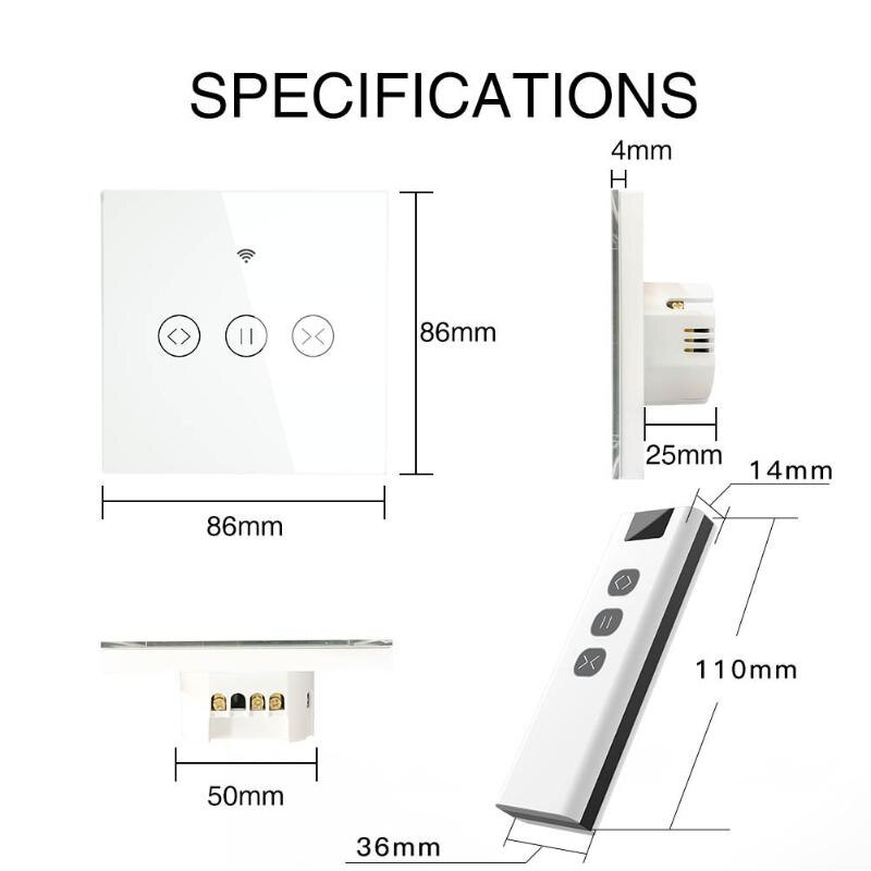 Smart WiFi Remote Control Touch Voice Control Home Electric Curtain Blind Roller Shutter Switch Voice Control Assistant