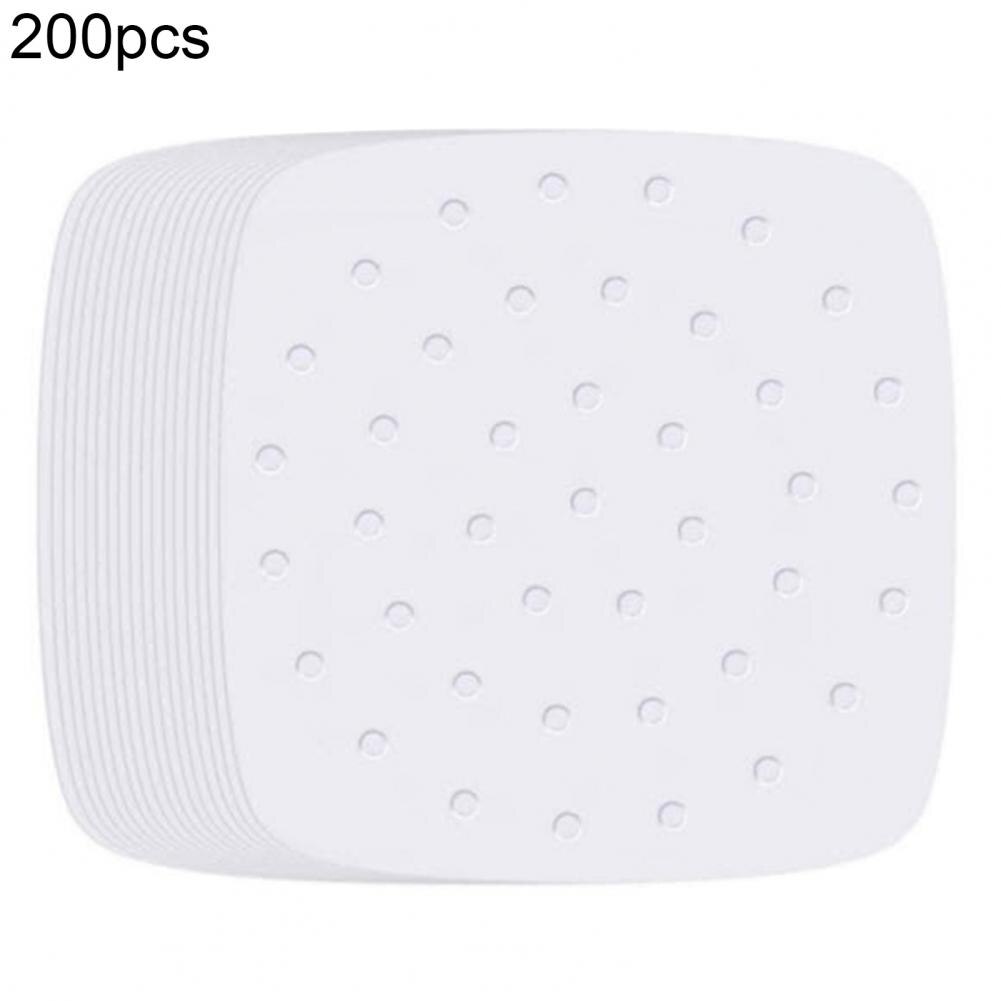 200Pcs Baking Paper Perforated Grease Proof Fryer Liners Heat Resistance Paper Liners White Parchment Paper Sheets for Cooking: 9inch Square