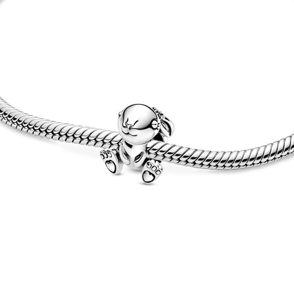 Lindo conejo mascota Nini Charm Bead Fit Pan pulseras DIY mujer joyería
