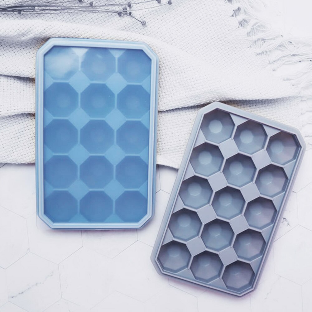 15-wgłębienie silikonowy kostki lodu kształt diamentu zrobić DIY tacki na kostki lodu formy na cukierki lodowe ciasto czekoladowe Whisky formy narzędzie 3D