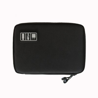 Digital Cable Bag Men Travel Gadgets Pouch Power Cord Charger Headset Organizer Drive Electronic Suitcase Accessories: Black